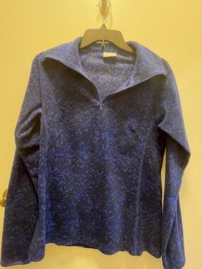 Columbia Navy Blue Patterned Fleece Pullover